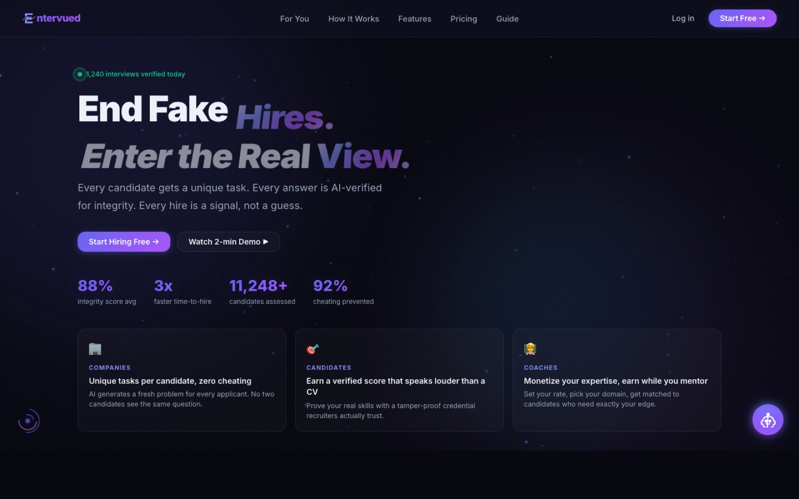 Entervued - live preview
