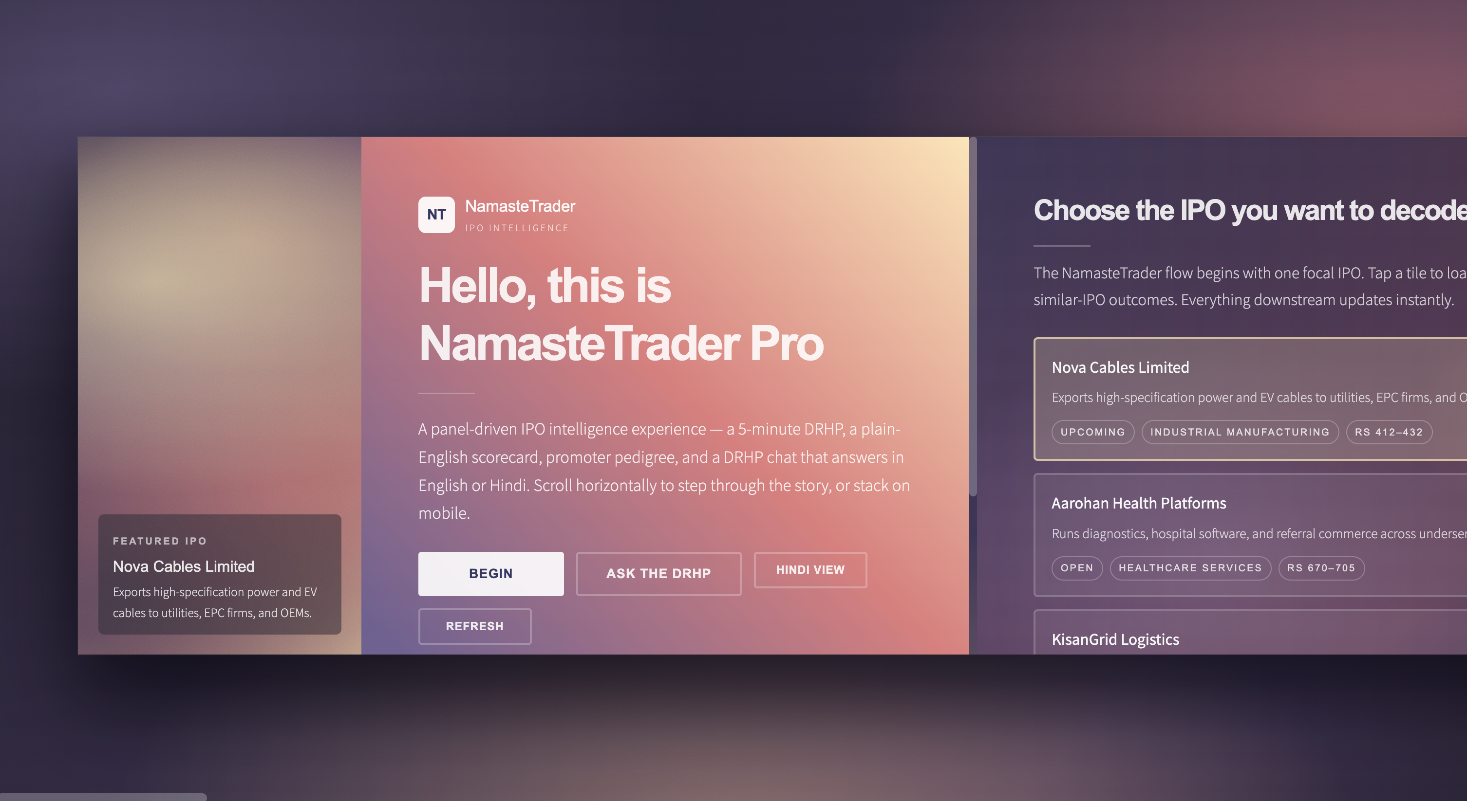 Namaste Trader - live preview